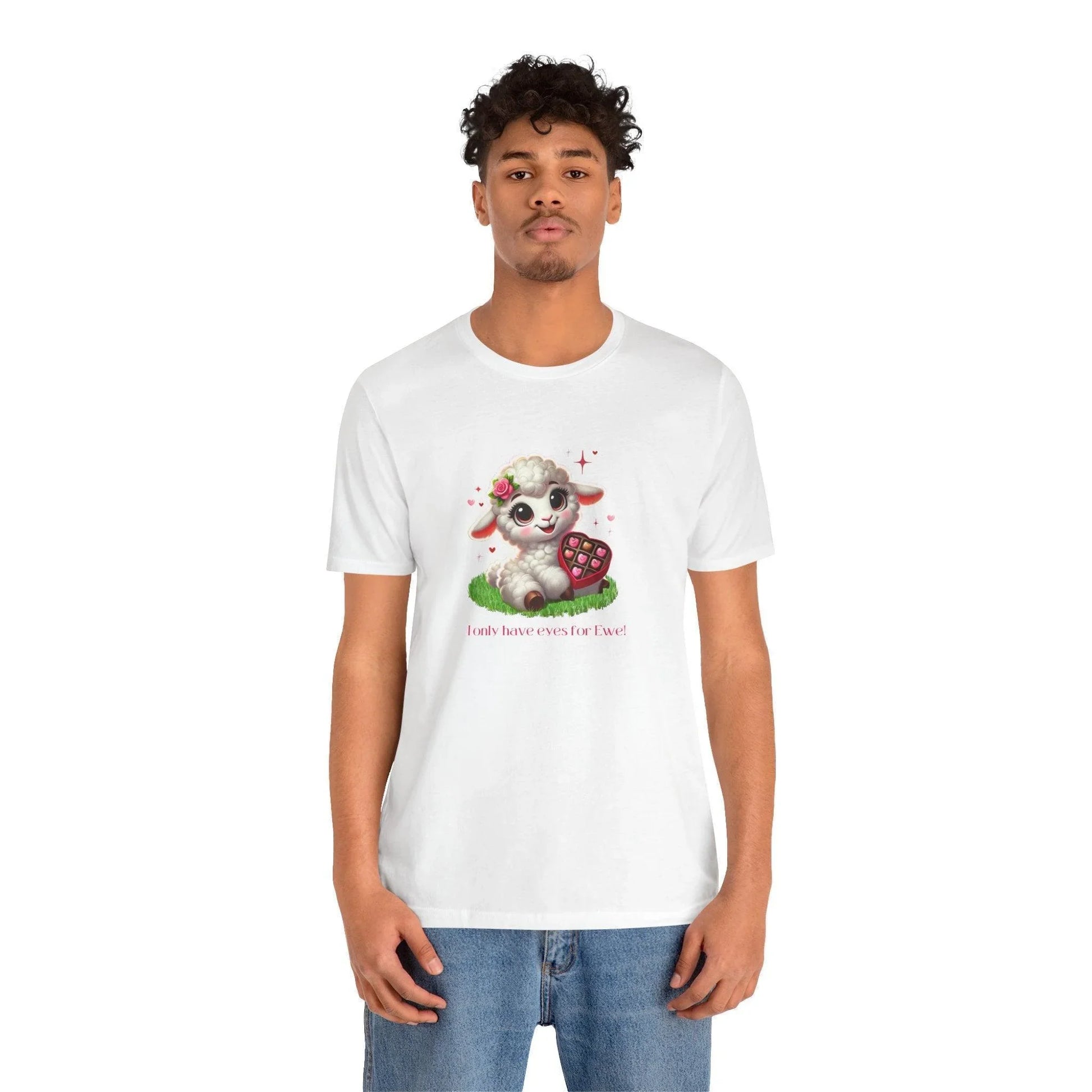 💖 I Only Have Eyes for Ewe! 🐑 Unisex Jersey Tee ✨ Spread the love this Valentine's Day! - Whippie's