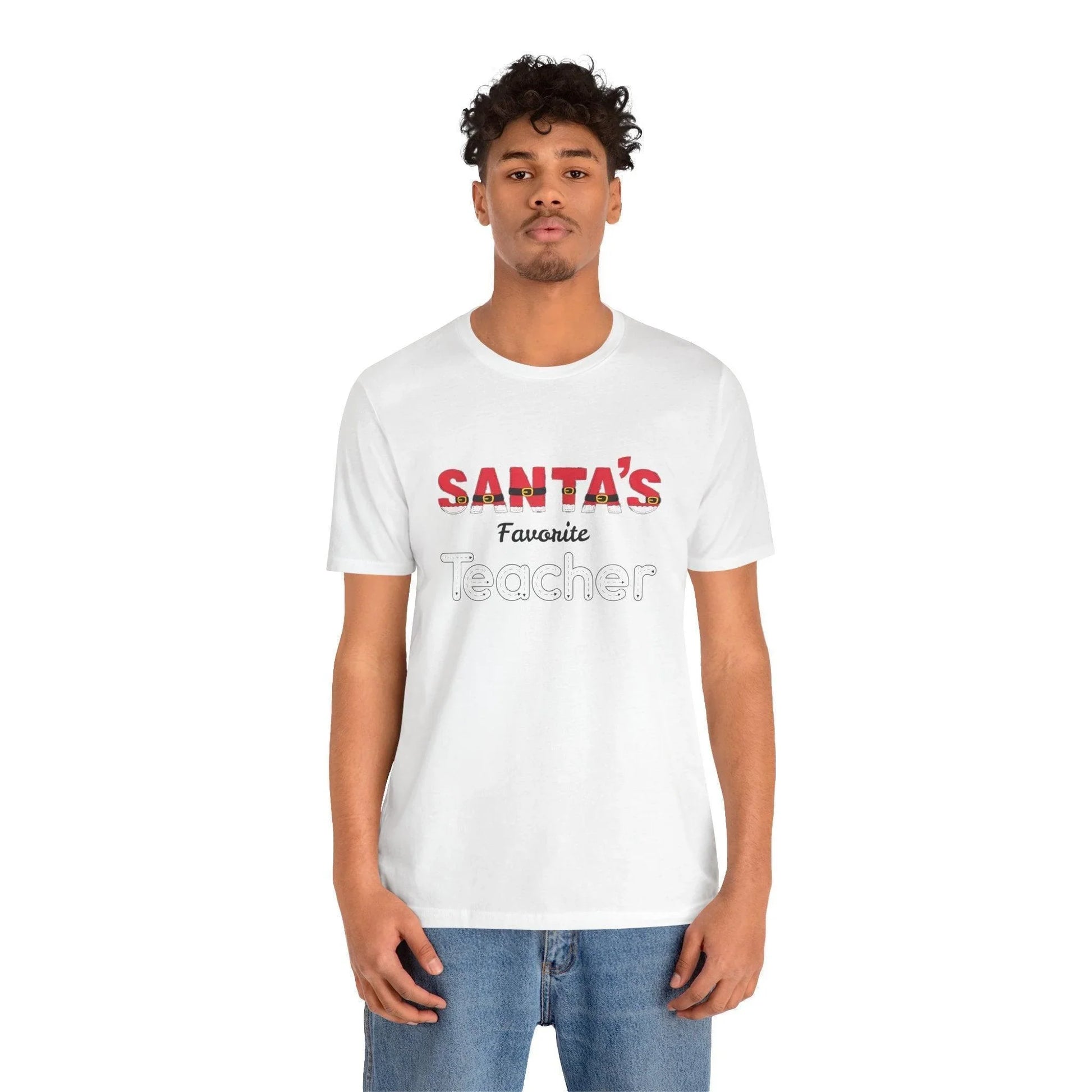 🎅 Santa's Favorite Teacher 🍎 Unisex Jersey Tee ✨ - Whippie's