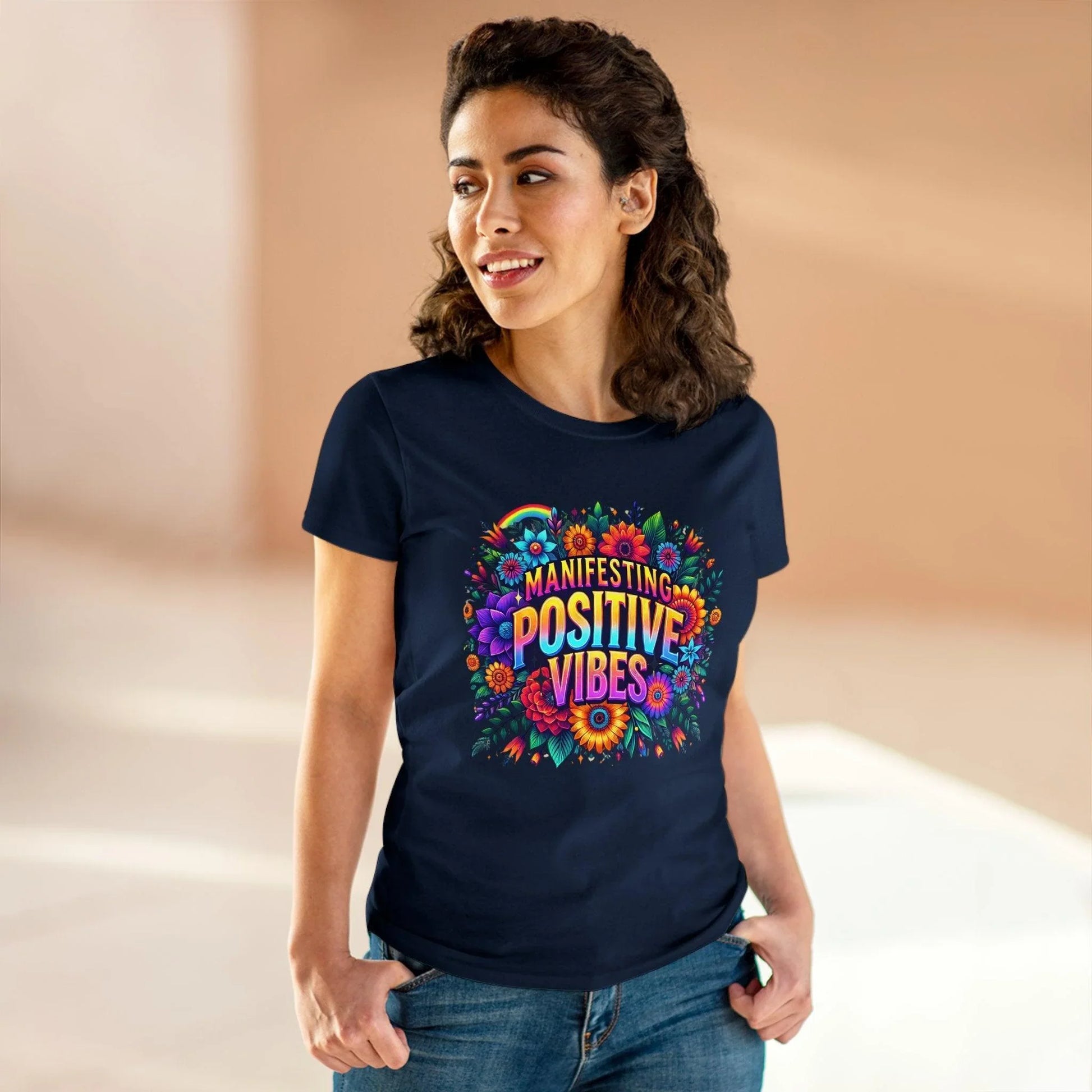 ✨ Manifesting Positive Vibes 🌈 Women's Tee 🌼 - Whippie's