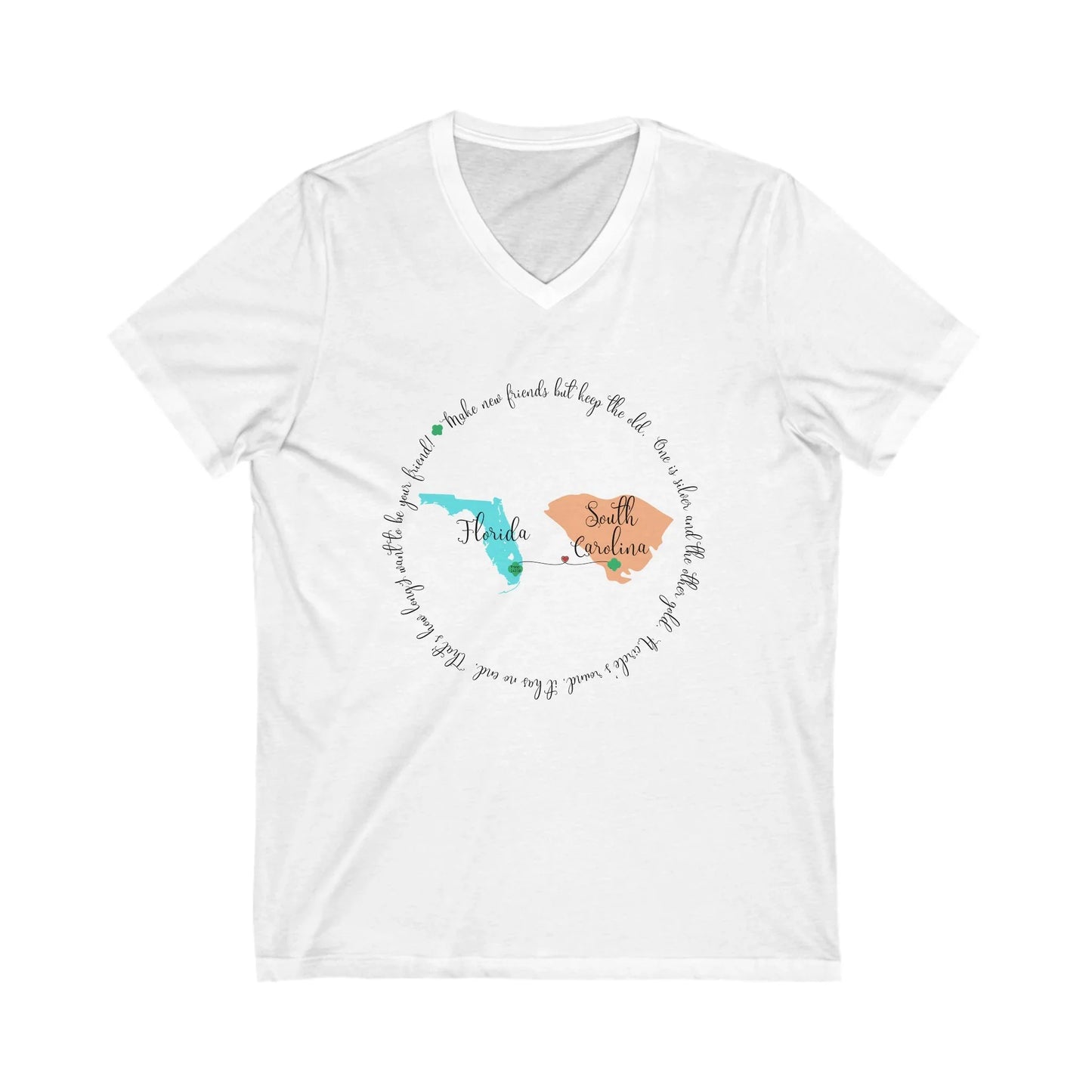 Girl Scout Friendship Moving to New State V-Neck T-shirt - Personalizable - Whippie's
