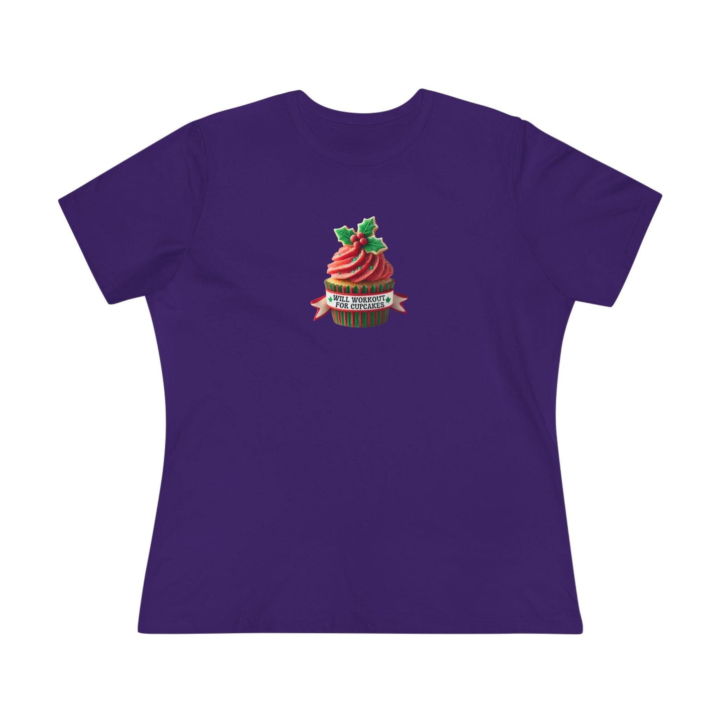 Will Workout for Cupcakes - Christmas Edition - Fuel Your Fitness! 🧁💪🎄 - Women's Softstyle Tee - Whippie's