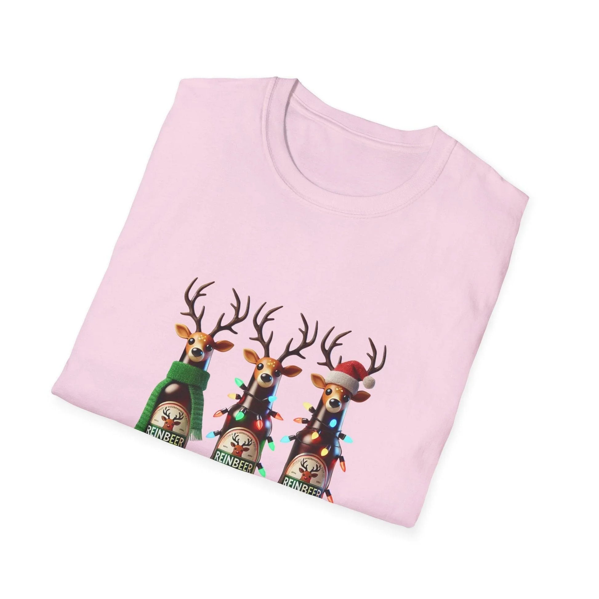 Reinbeer: 'Tis the Season to be Drinking! 🍻🦌🎄 - Unisex Softstyle T-shirt - Whippie's