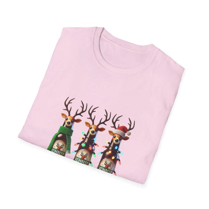 Reinbeer: 'Tis the Season to be Drinking! 🍻🦌🎄 - Unisex Softstyle T-shirt - Whippie's