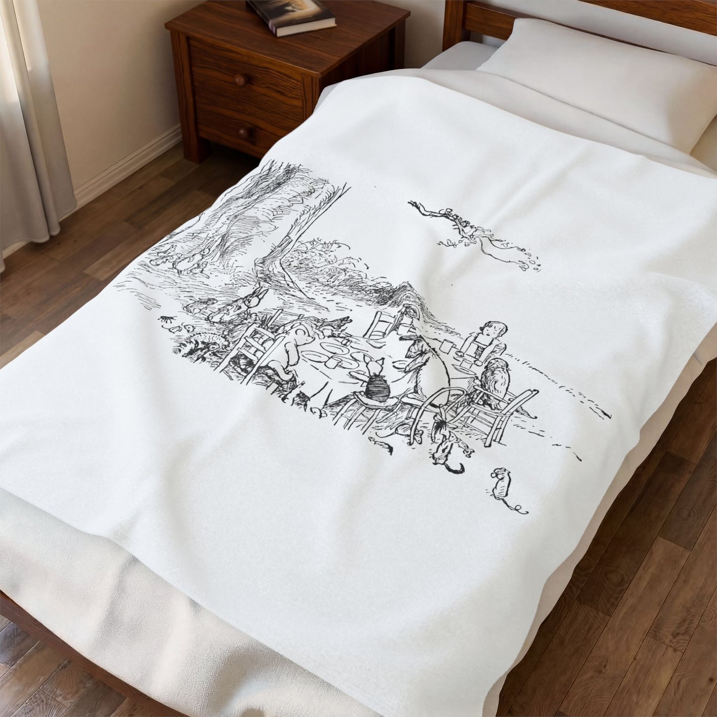 Classic Pooh Tea Party Sherpa Blanket - Hunny-Sweet Dreams!