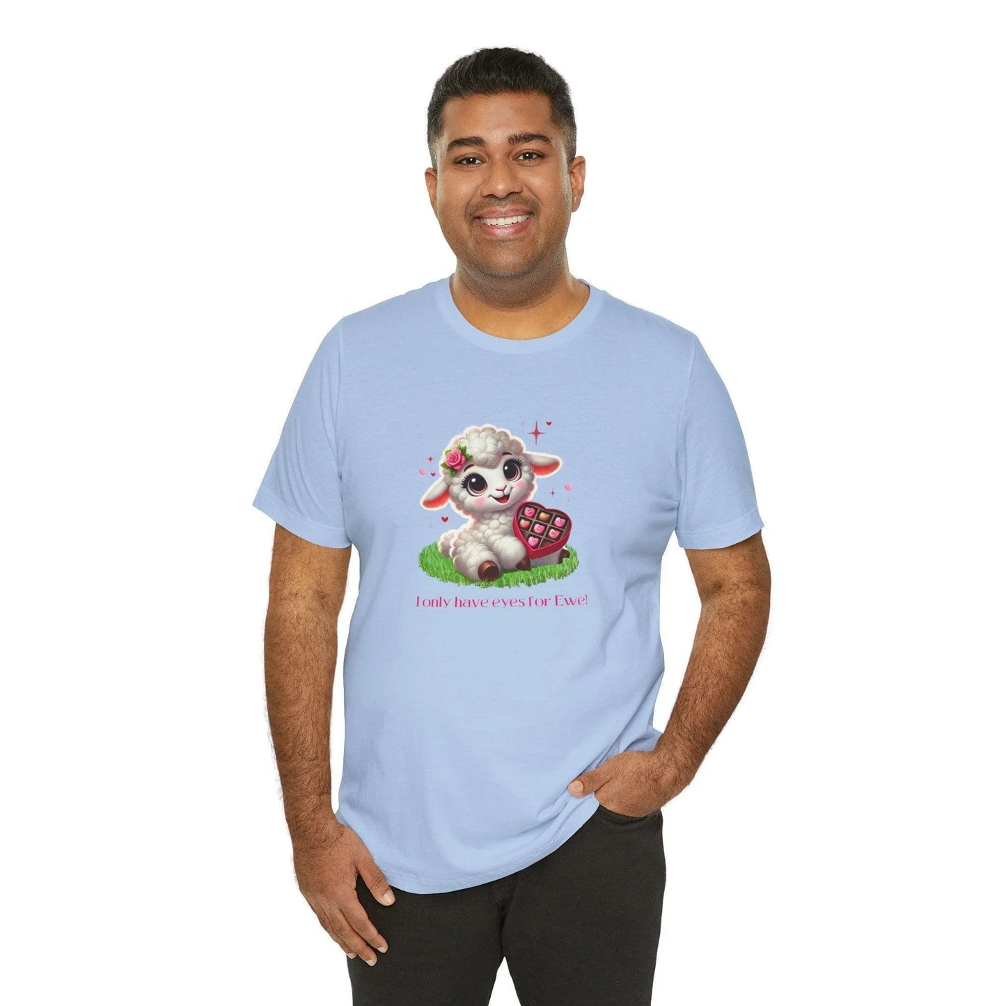 💖 I Only Have Eyes for Ewe! 🐑 Unisex Jersey Tee ✨ Spread the love this Valentine's Day! - Whippie's