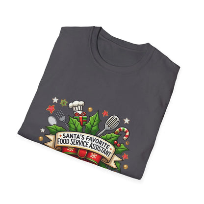 Santa's Favorite School Food Service Assistant Unisex Tee 🍽️🎅 - Whippie's