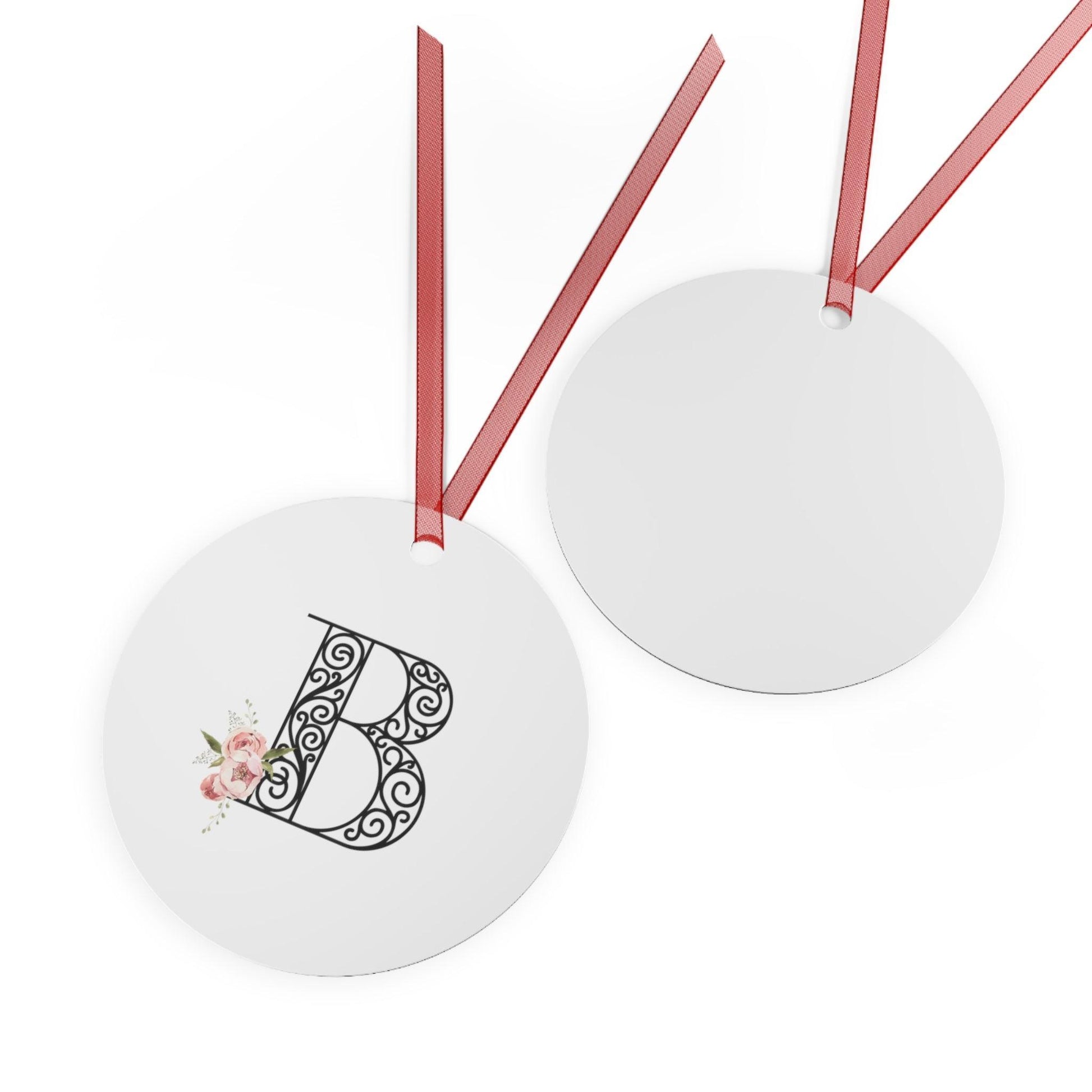 Floral Letters: Letter B - Metal Christmas Ornament - Whippie's