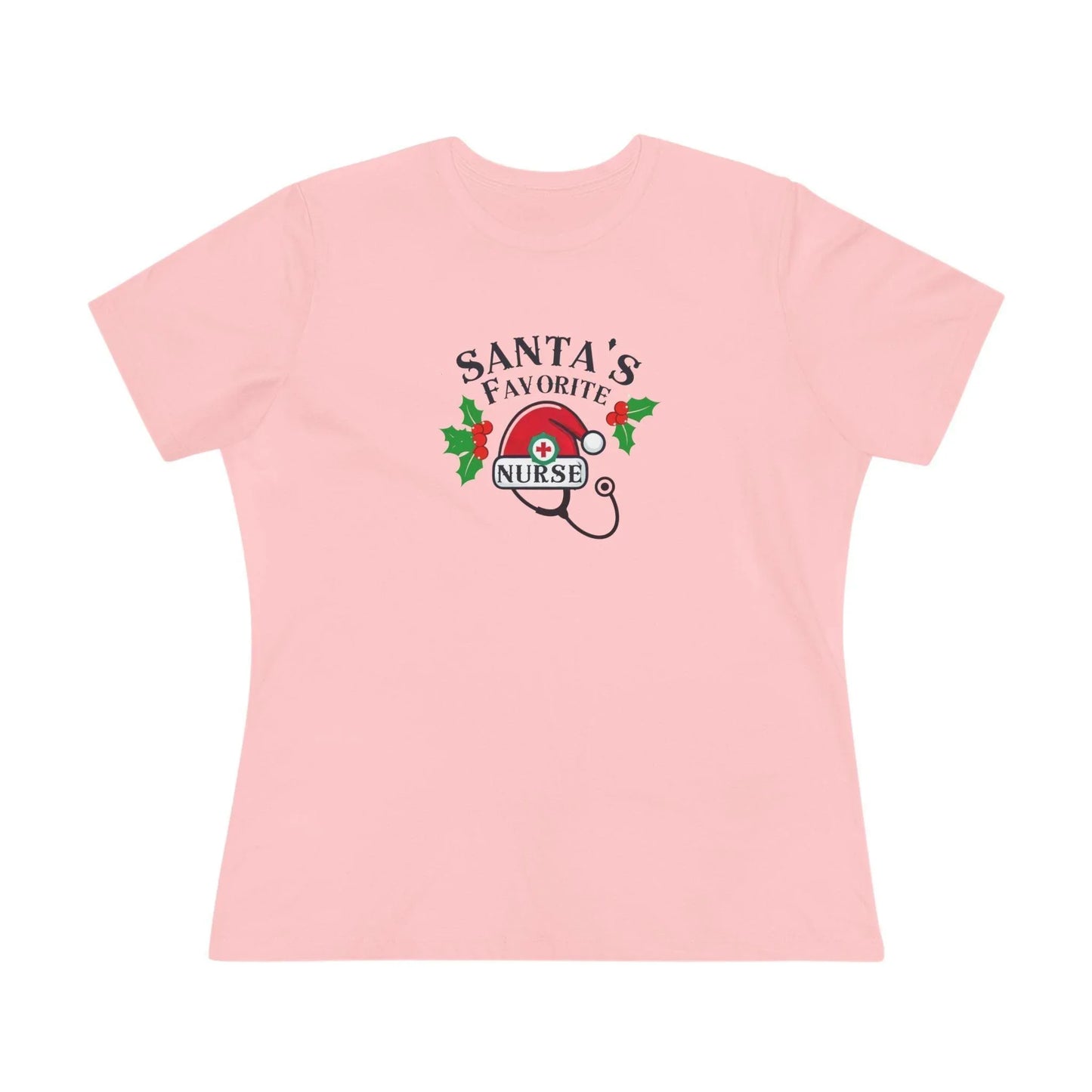 Santa's Favorite Nurse 🎅⚕️ - Stetoscope and Santa Hat 🎁🎄 - Women's Softstyle Tee - Whippie's