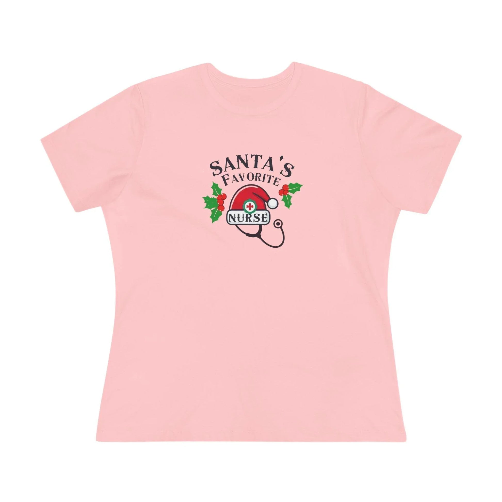 Santa's Favorite Nurse 🎅⚕️ - Stetoscope and Santa Hat 🎁🎄 - Women's Softstyle Tee - Whippie's