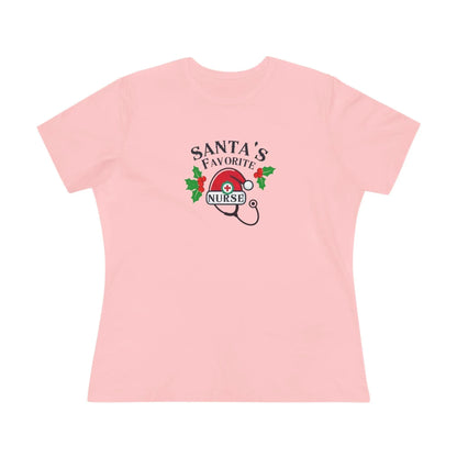 Santa's Favorite Nurse 🎅⚕️ - Stetoscope and Santa Hat 🎁🎄 - Women's Softstyle Tee - Whippie's