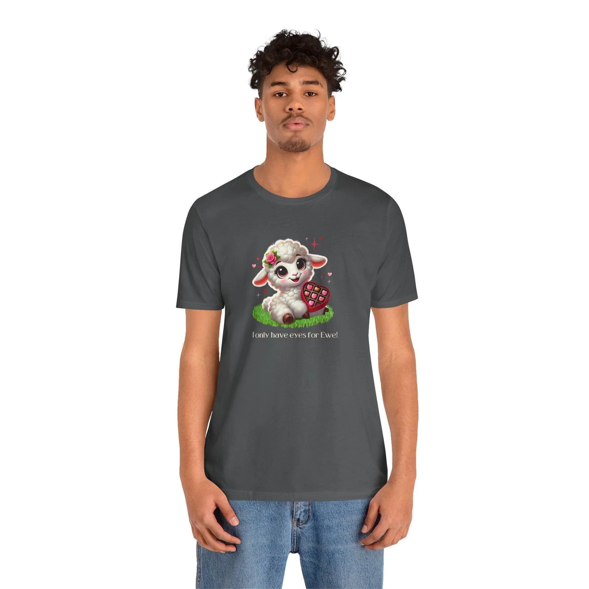 💖 I Only Have Eyes for Ewe! 🐑 Unisex Jersey Tee ✨ Spread the love this Valentine's Day! - Whippie's
