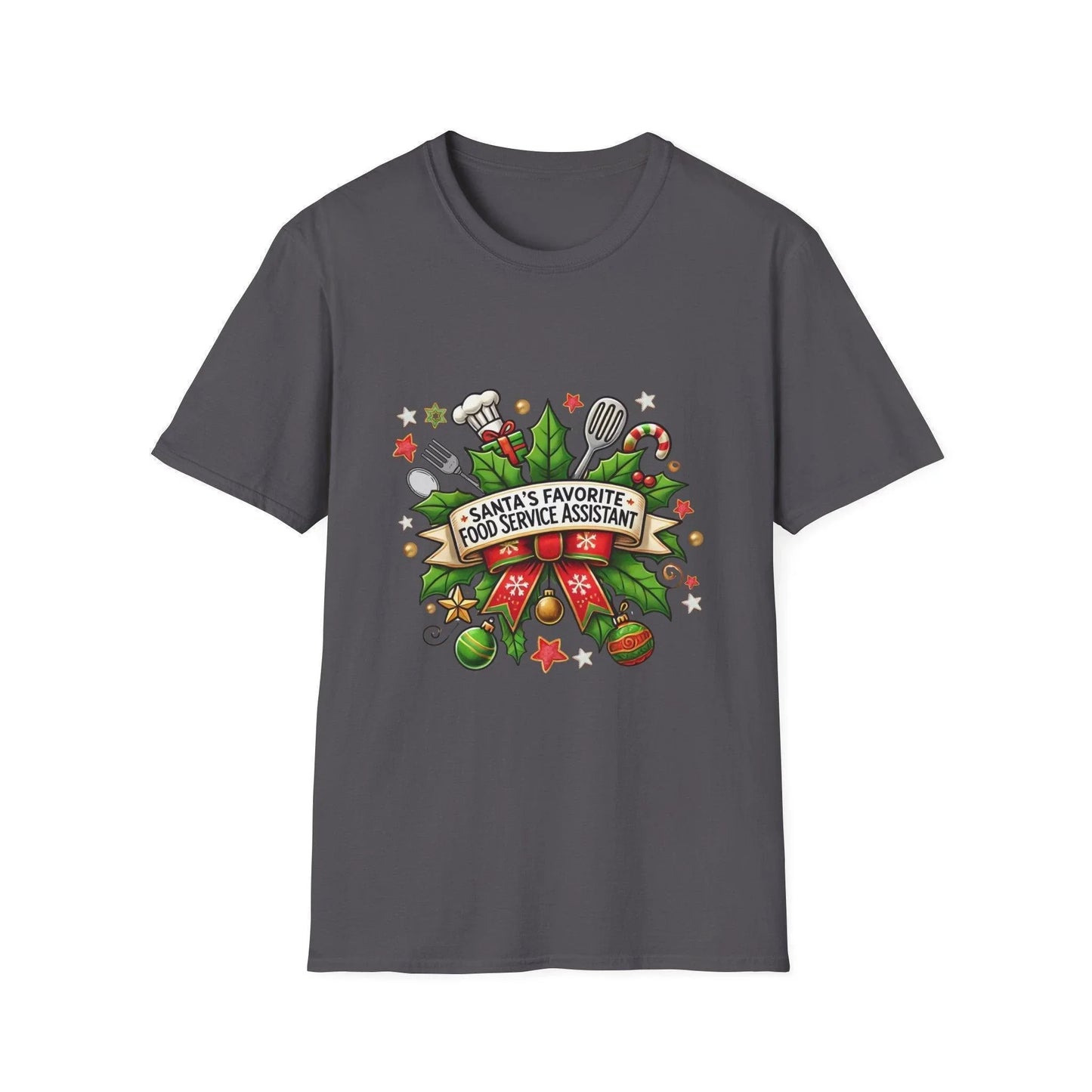Santa's Favorite School Food Service Assistant Unisex Tee 🍽️🎅 - Whippie's