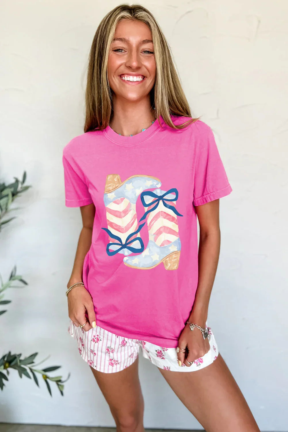 Flag Boots Bow Tee