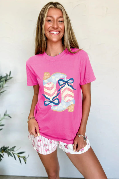 Flag Boots Bow Tee
