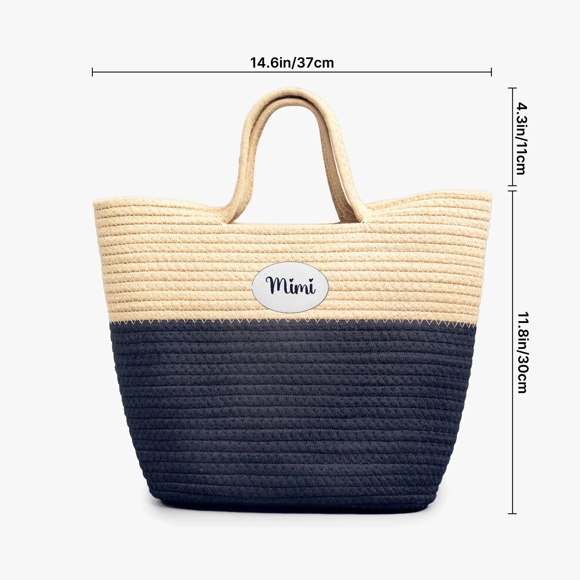 1233. Handwoven Straw Bag - Personalizable - Whippie's