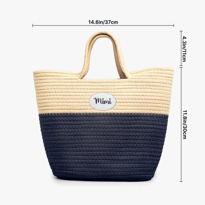 1233. Handwoven Straw Bag - Personalizable - Whippie's