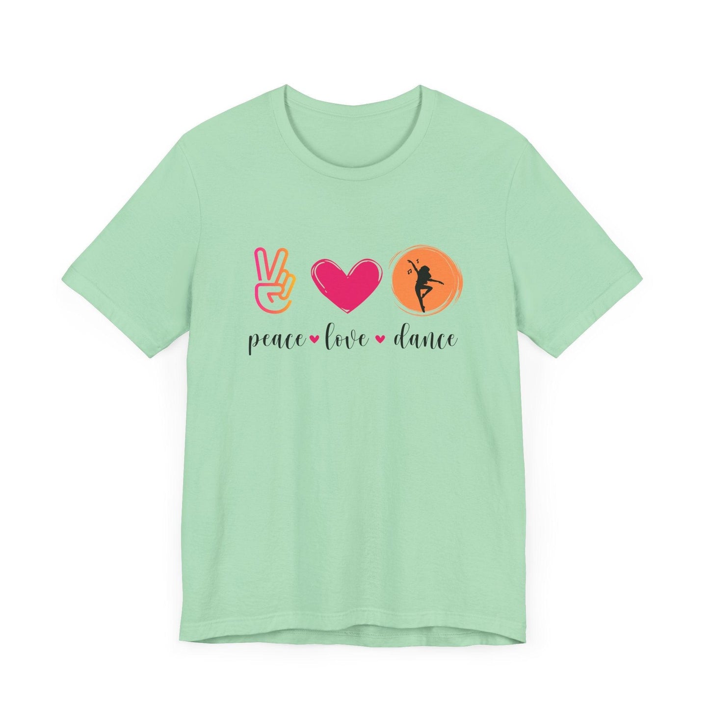 Peace, Love & Dance Unisex Jersey Tee - ✌️❤️💃 Express Yourself Through Movement! 💃❤️✌️ - Whippie's