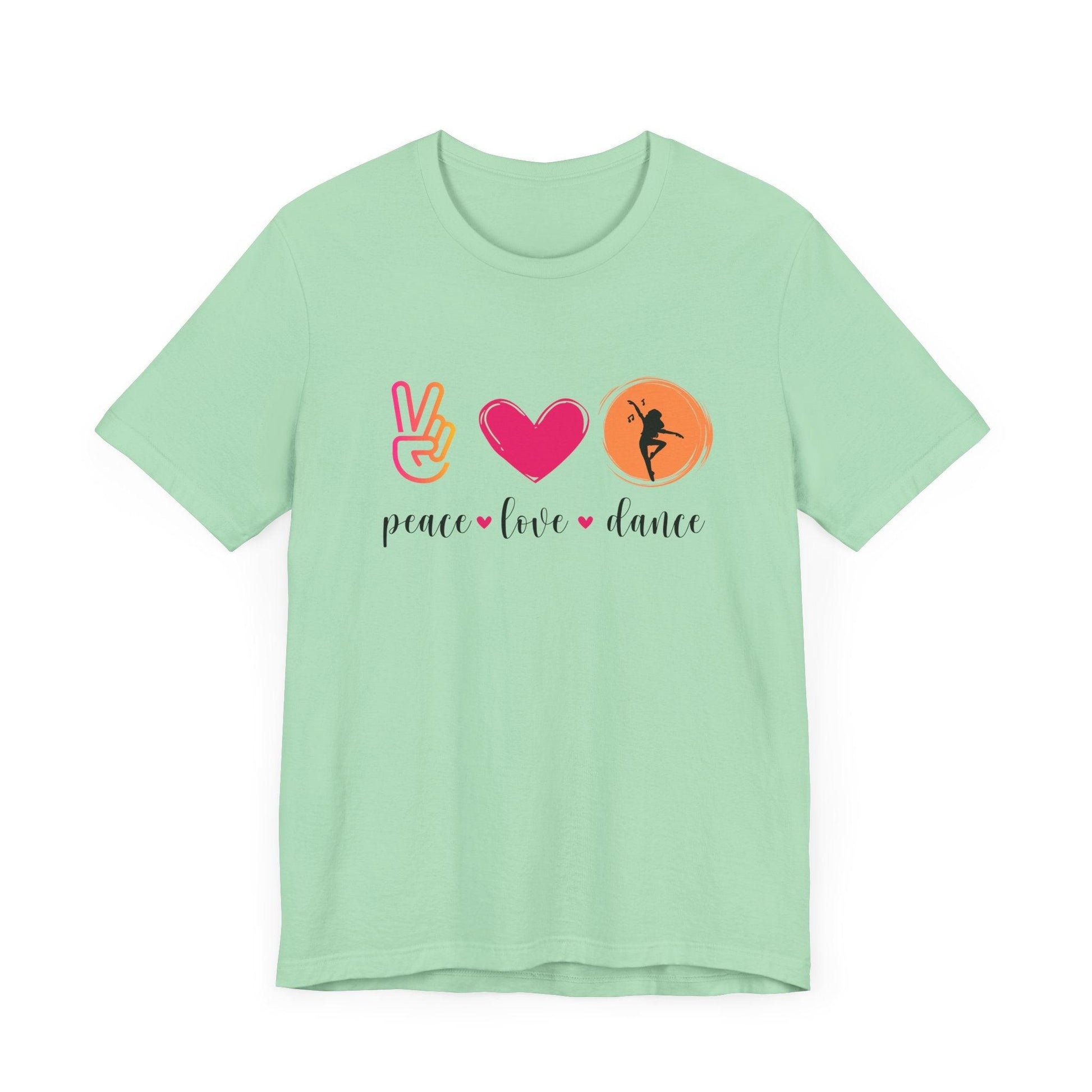 Peace, Love & Dance Unisex Jersey Tee - ✌️❤️💃 Express Yourself Through Movement! 💃❤️✌️ - Whippie's