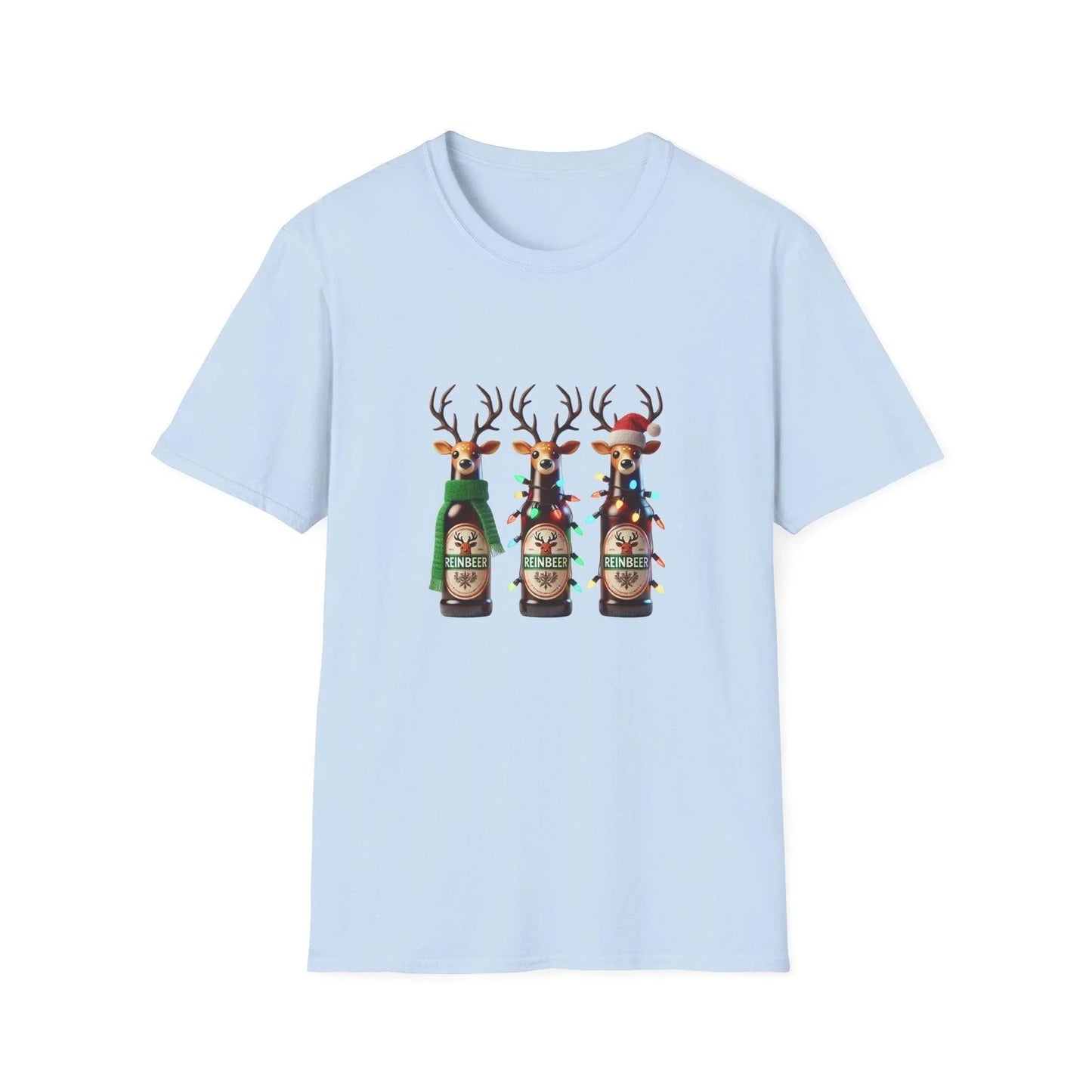 Reinbeer: 'Tis the Season to be Drinking! 🍻🦌🎄 - Unisex Softstyle T-shirt - Whippie's