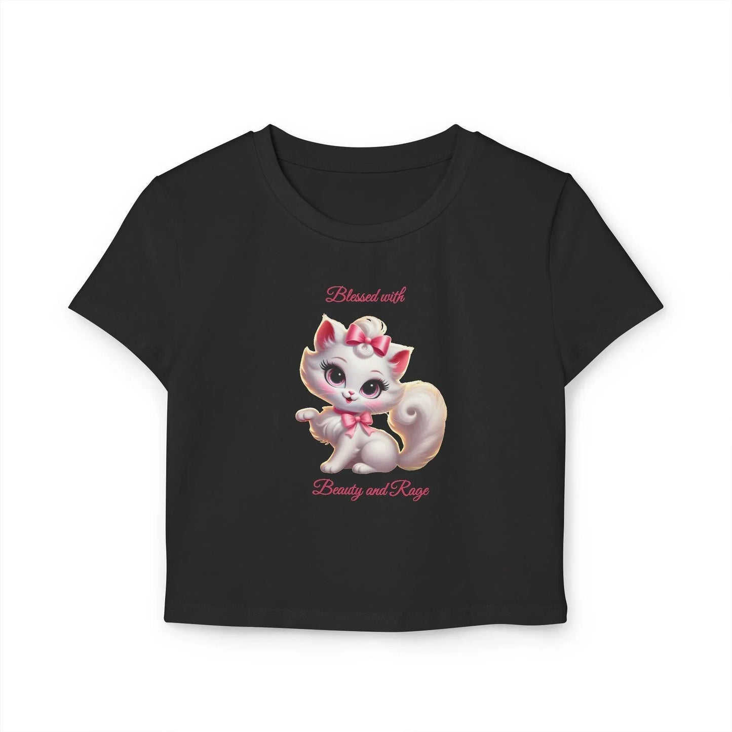 Blessed with Beauty & Rage - Women's Baby Tee 🐱 😈 - Whippie's