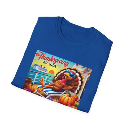 Turkey on Vacation - Gobble 'til You Wobble on the Open Seas! 🦃🚢 Unisex T-Shirt 🍂 - Whippie's