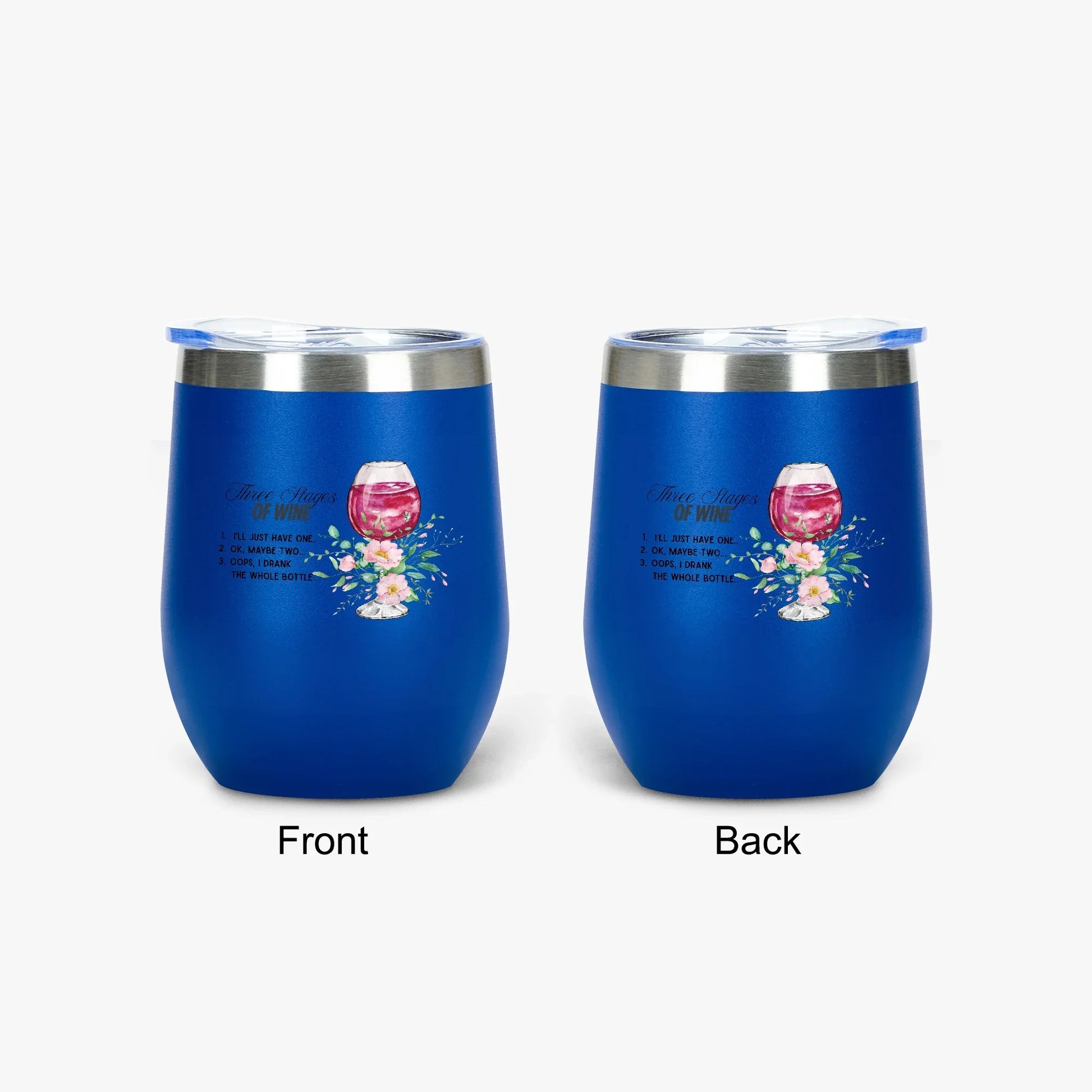 428. Three Stages of Wine 12oz Egg Shaped Insulated Tumbler - FREE Shipping! - Whippie's