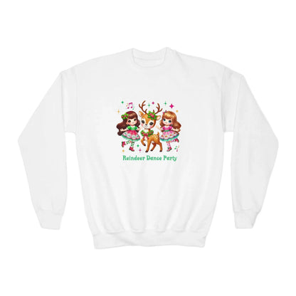 🦌 Reindeer Dance Party 👧 Youth Crewneck Sweatshirt 🎄 - Whippie's