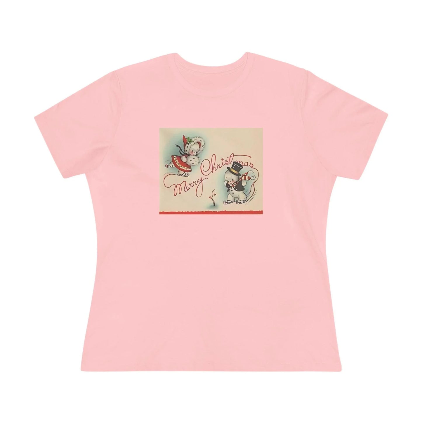 Merry Christmas Skating Snow Couple - Women's Tee - Whippie's