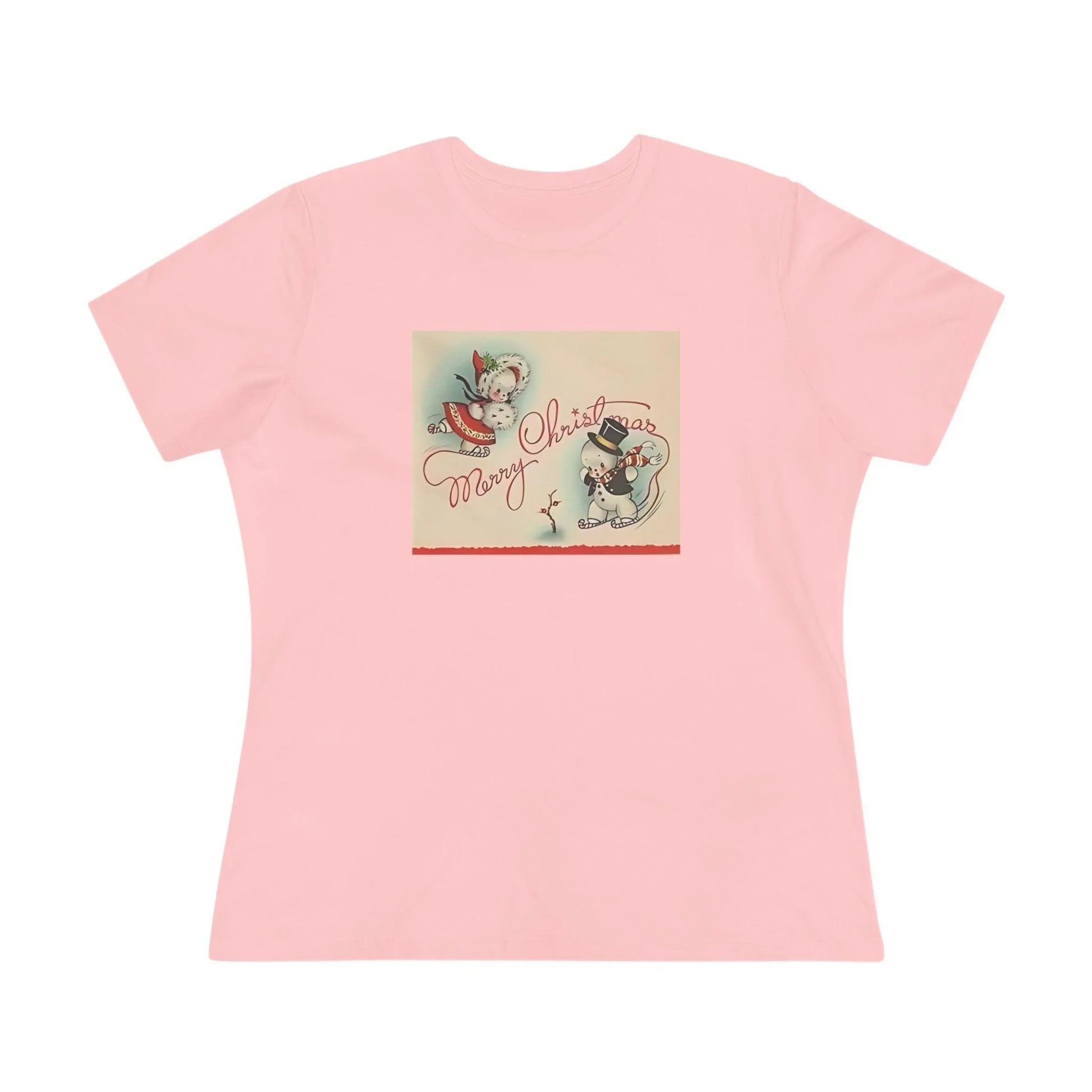 Merry Christmas Skating Snow Couple - Women's Tee - Whippie's