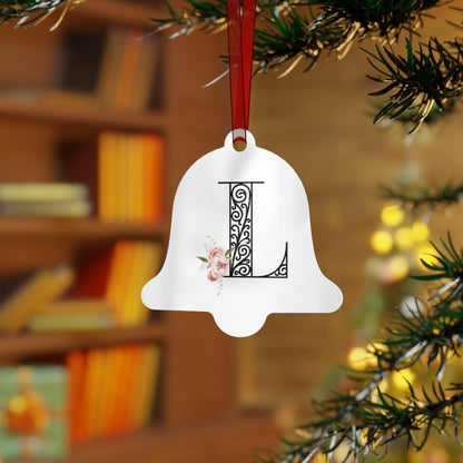Floral Letters: Letter L - Metal Christmas Ornament - Whippie's