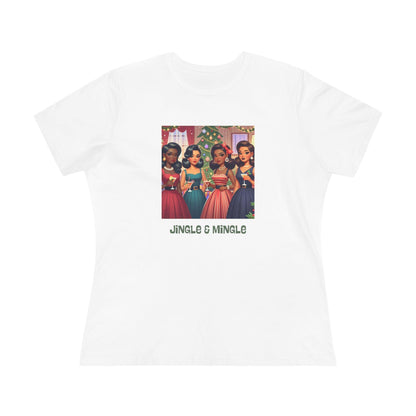 Jingle and Mingle Tee - Holiday Cheer, Please! 🥂🎄 Women's Softstyle Tee - Whippie's