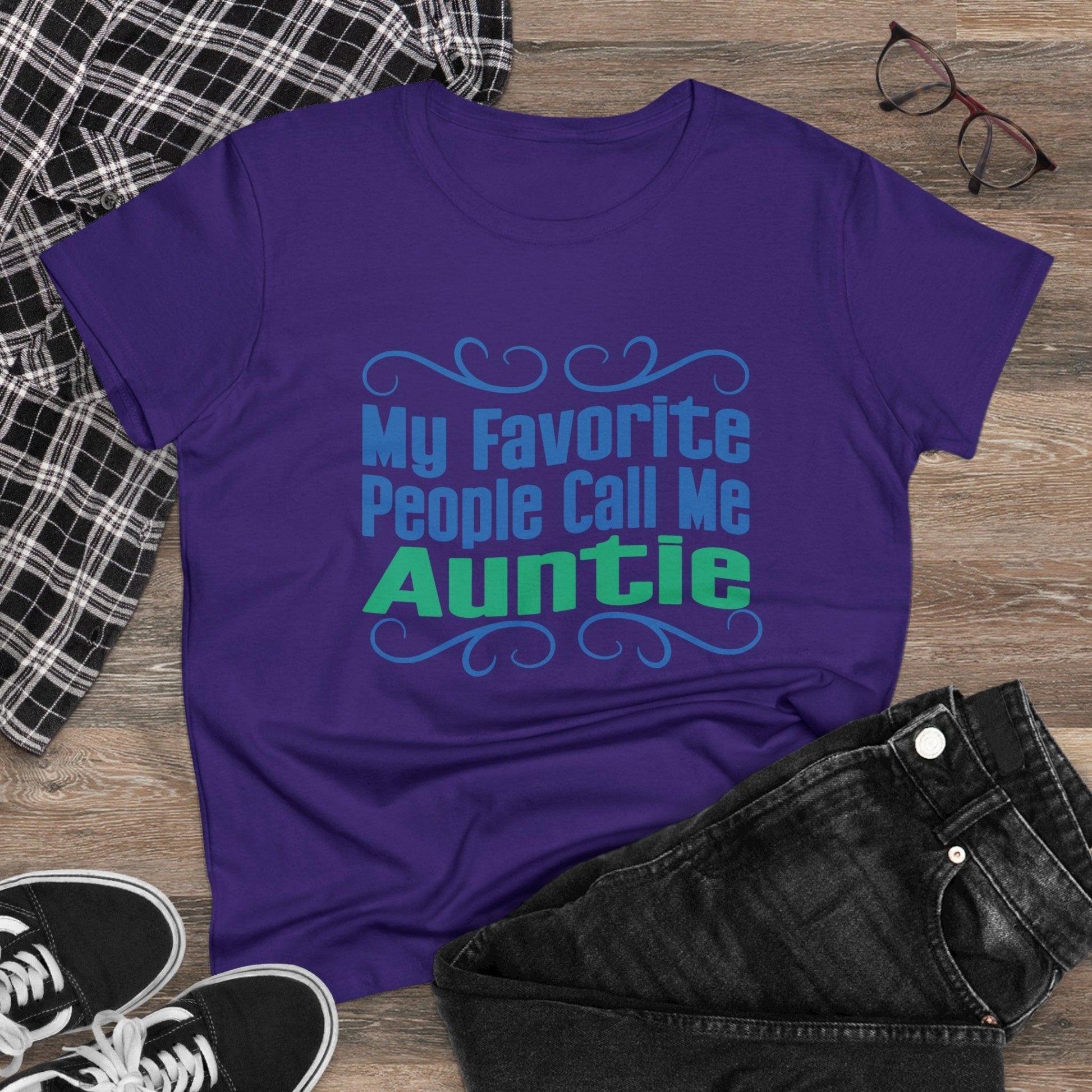 👩‍👧 My Favorite People Call Me AUNTIE 💖 Women's Tee ✨ The best aunties get promoted to favorite! - Whippie's