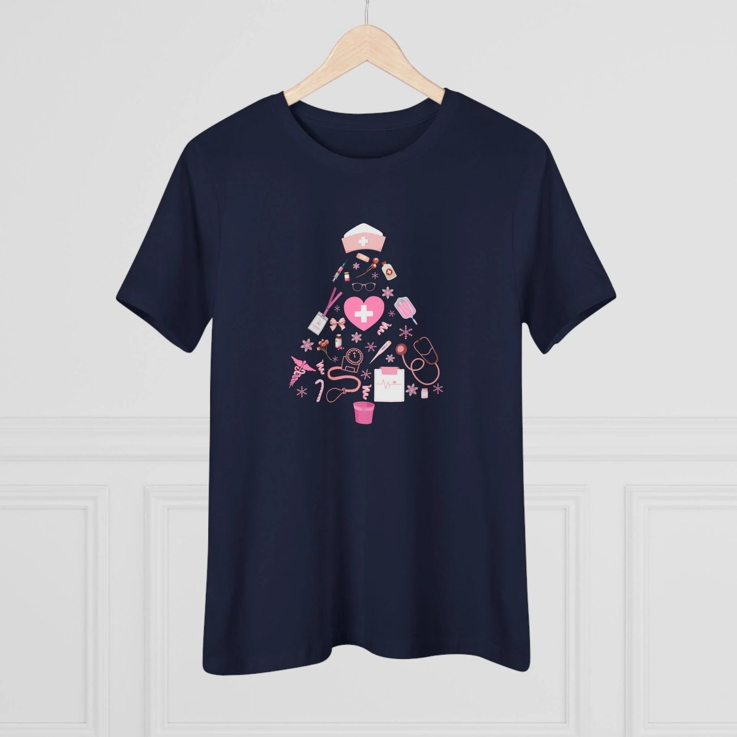 💖 Nurse's Pink Christmas Tree 💖 - Women's Softstyle T-shirt - Whippie's