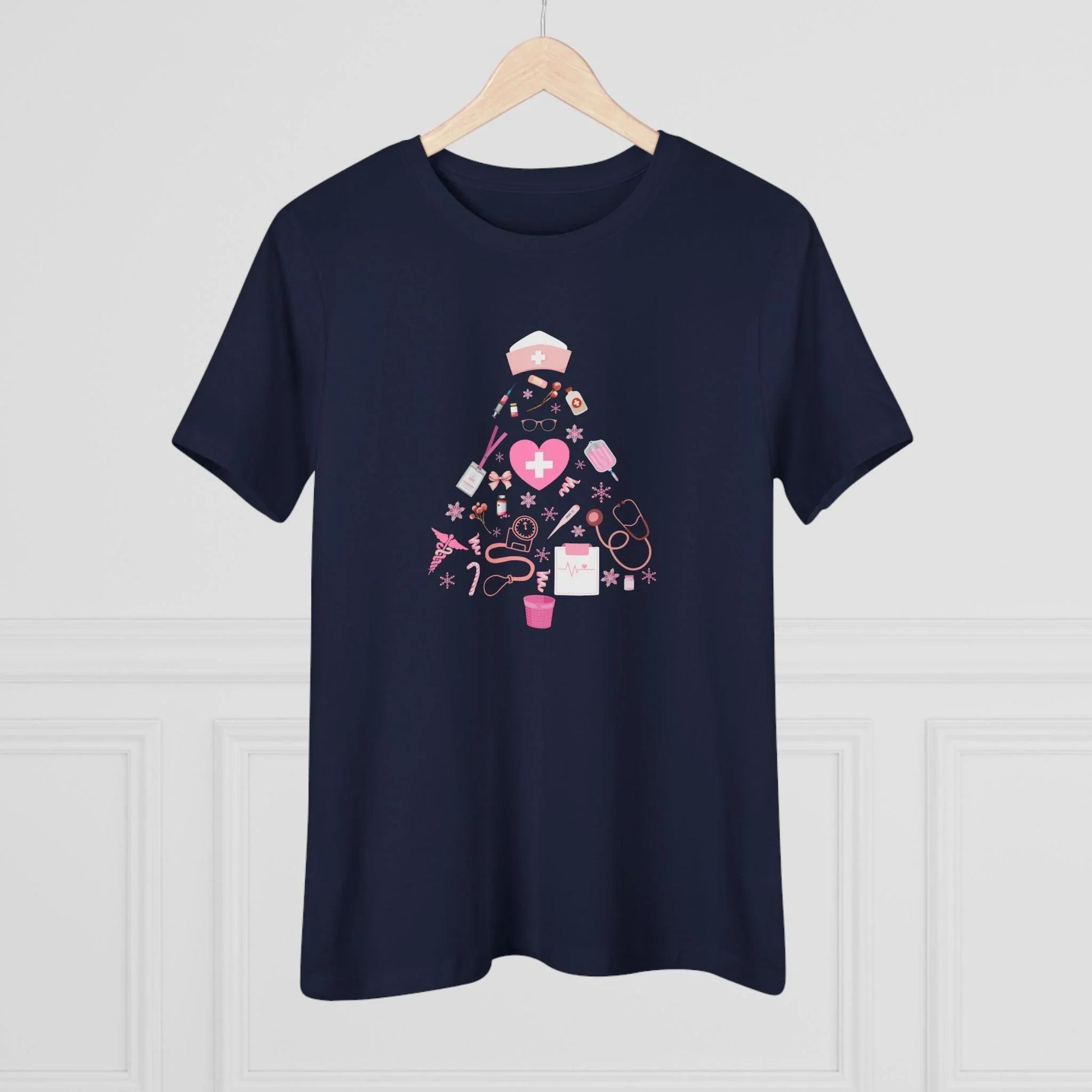 💖 Nurse's Pink Christmas Tree 💖 - Women's Softstyle T-shirt - Whippie's