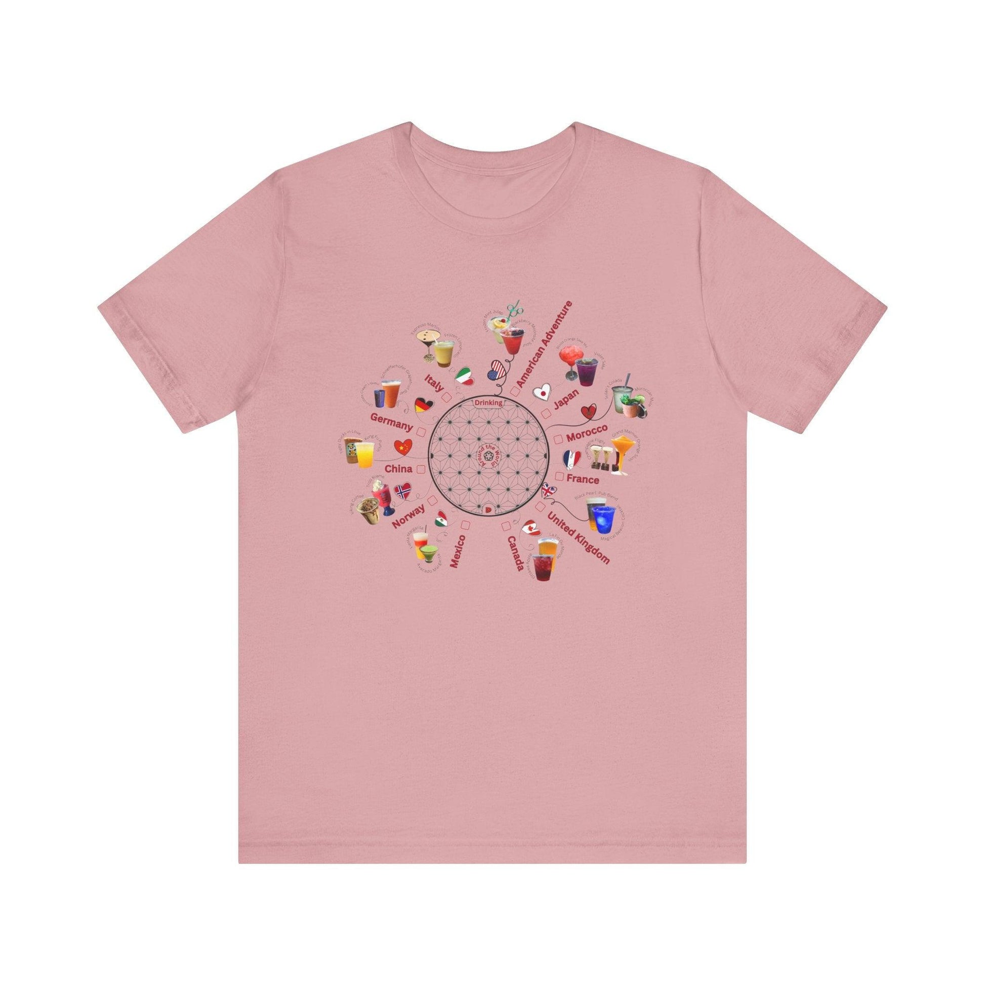 Drinking Around the World Check-Off Unisex Tee - Whippie's