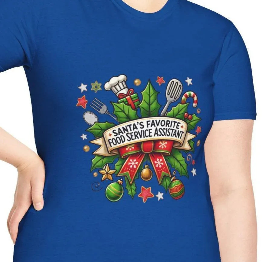 Santa's Favorite School Food Service Assistant Unisex Tee 🍽️🎅 - Whippie's