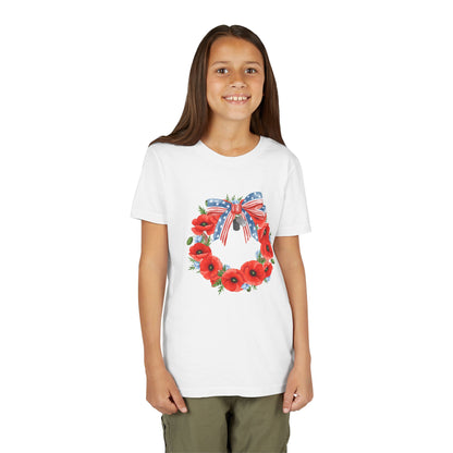Memorial Day 'Never Forget' Wreath - Youth T-shirt