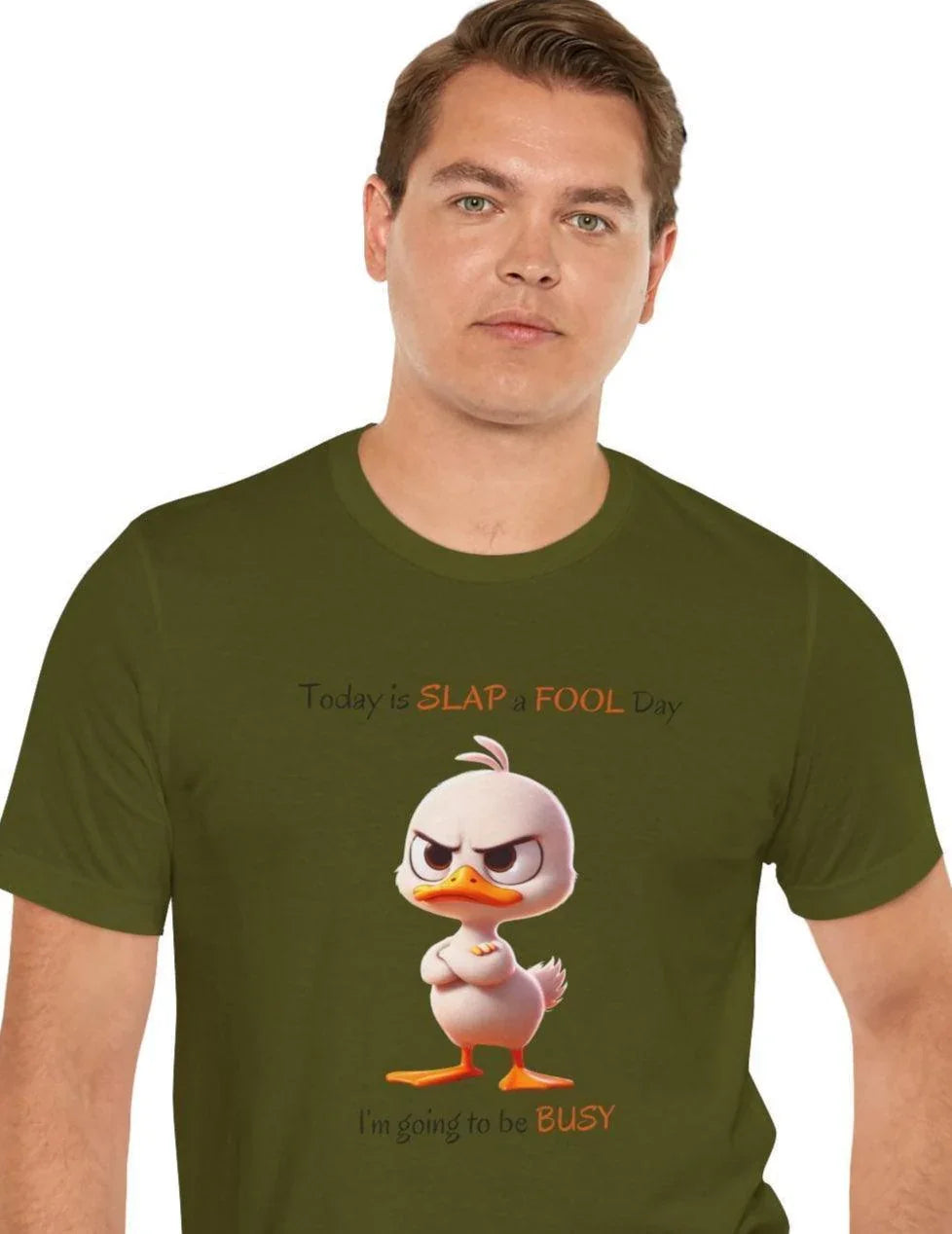 😡 Today is SLAP a FOOL Day! 🐥 Unisex Tee 😂 Warning: Grumpy duckling on the loose! - Whippie's