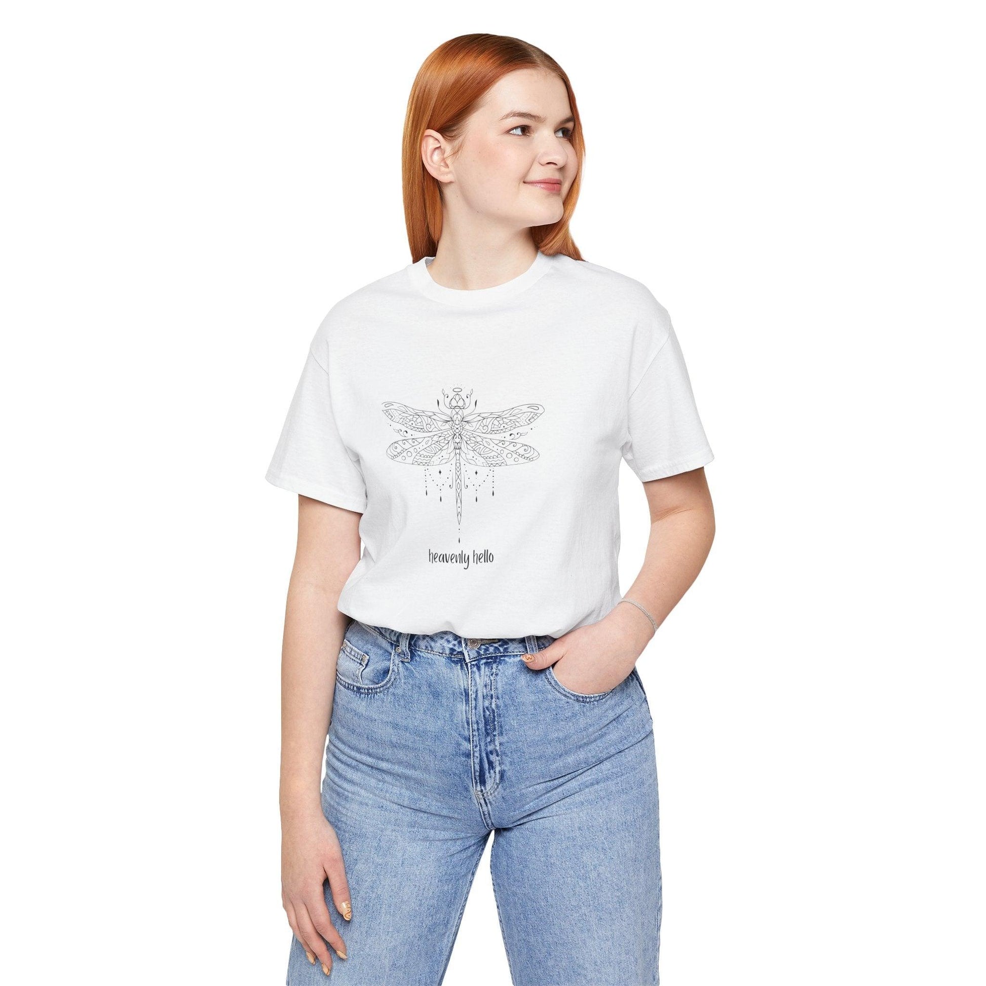 Heavenly Hello Unisex Jersey Tee - 🕊️ Carry a Piece of Heaven Close to Your Heart 🕊️ - Whippie's
