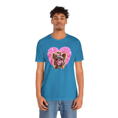 Yorkie Love Unisex Jersey Tee - 💖 Cuteness Overload! 💖 - Whippie's