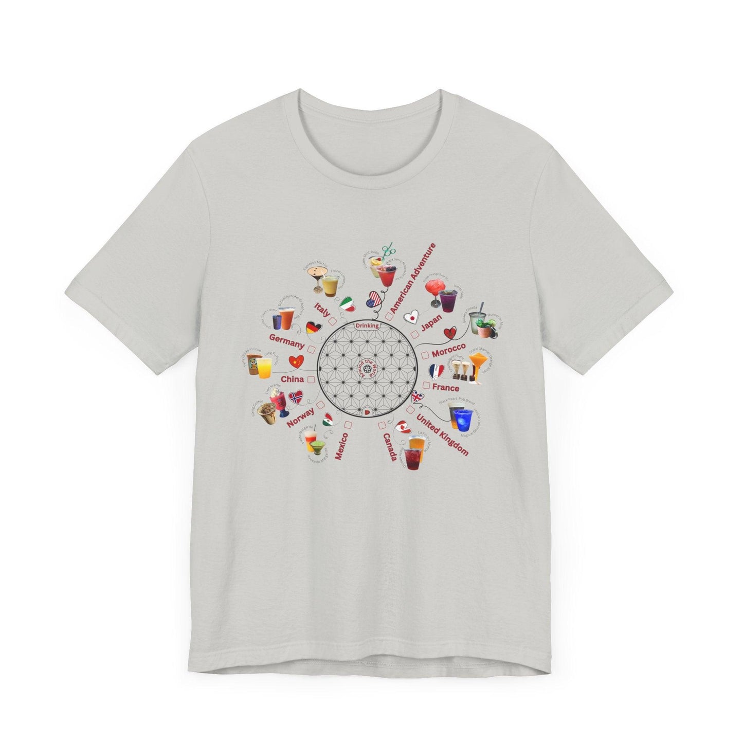 Drinking Around the World Check-Off Unisex Tee - Whippie's