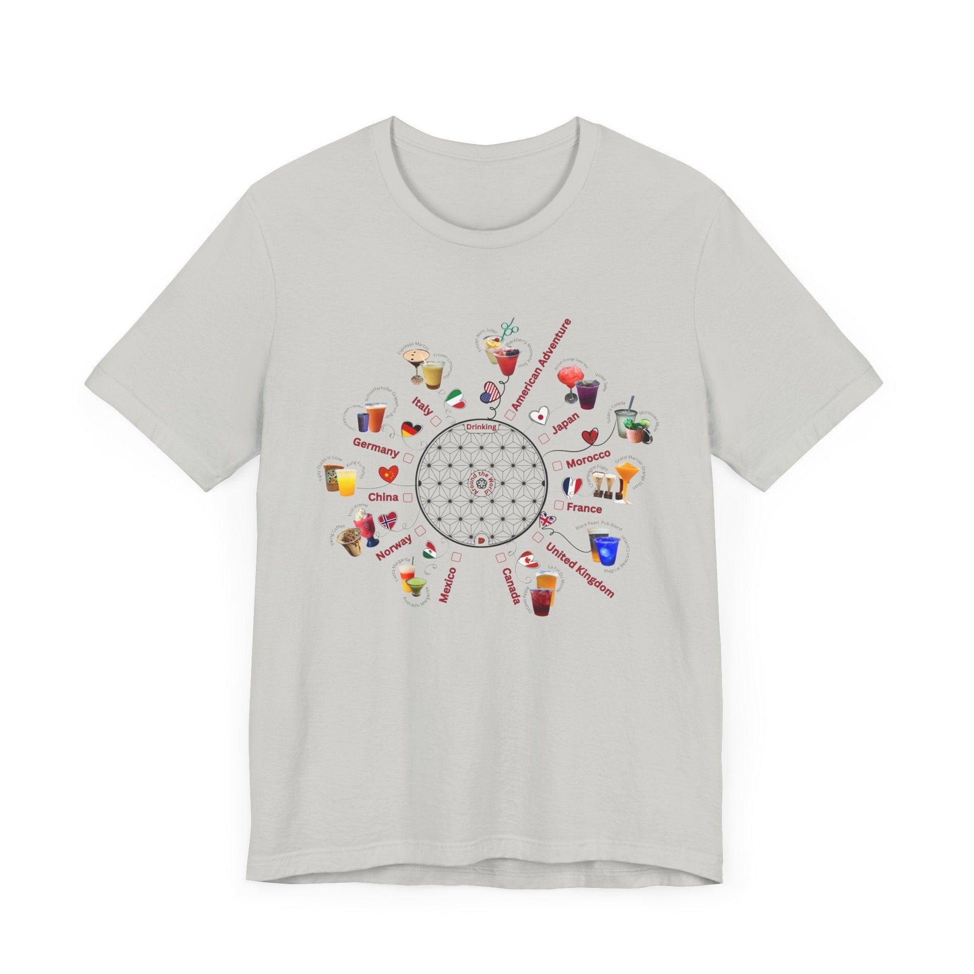 Drinking Around the World Check-Off Unisex Tee - Whippie's