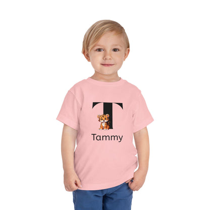 Alphabet Adventures: Letter T - Tiger Toddler T-shirt - Personalizable - Whippie's