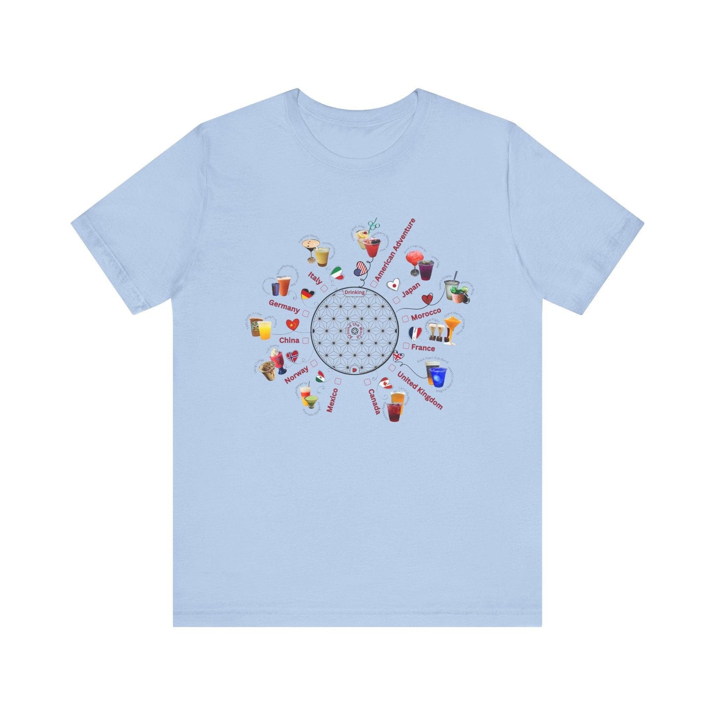 Drinking Around the World Check-Off Unisex Tee - Whippie's
