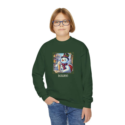 ☃️ Boujee Snowman ☕ Youth Crewneck Sweatshirt ✨ - Whippie's