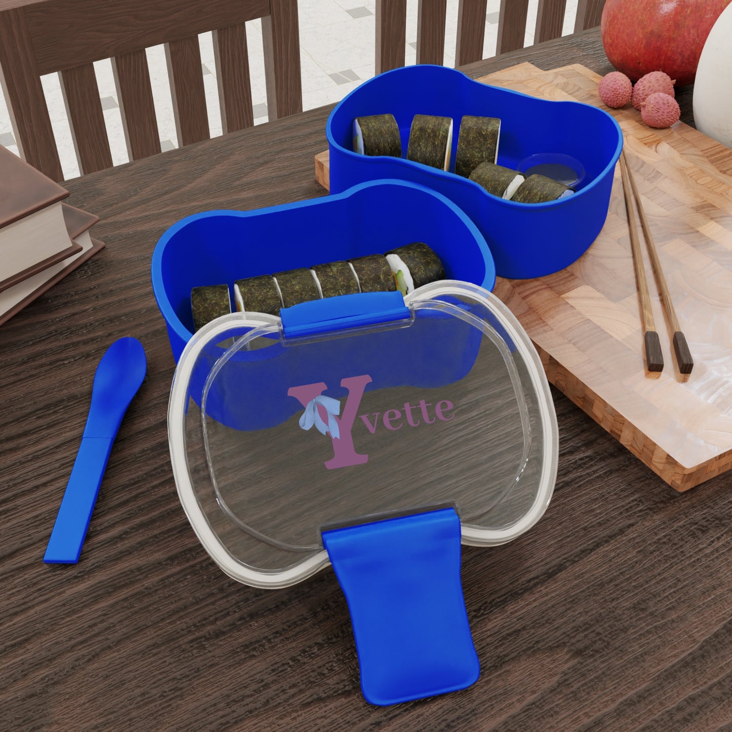 Name, Initial, and Bow Design Bento Box - Personalizable