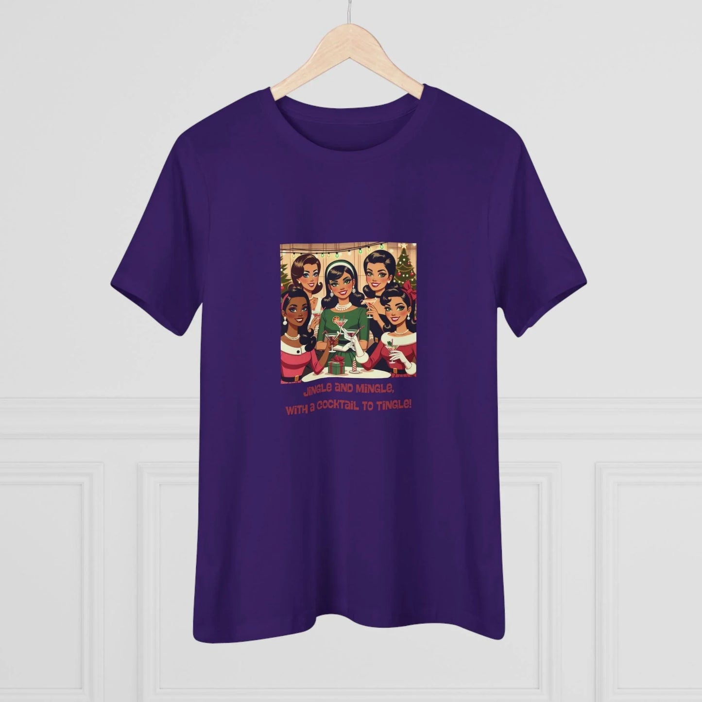 Holiday Friends Sipping Cocktails - Women's Softstyle Tee - Whippie's