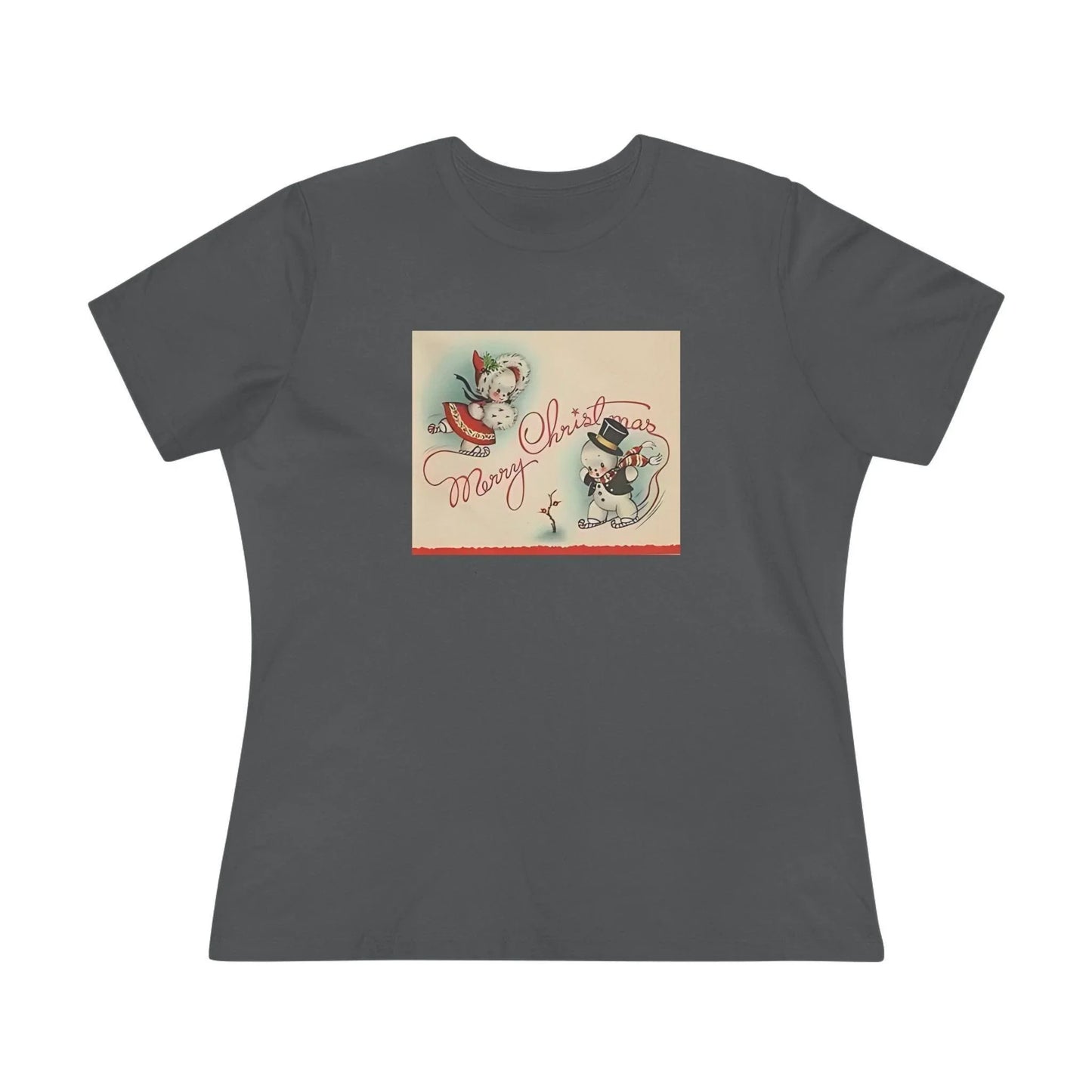 Merry Christmas Skating Snow Couple - Women's Tee - Whippie's