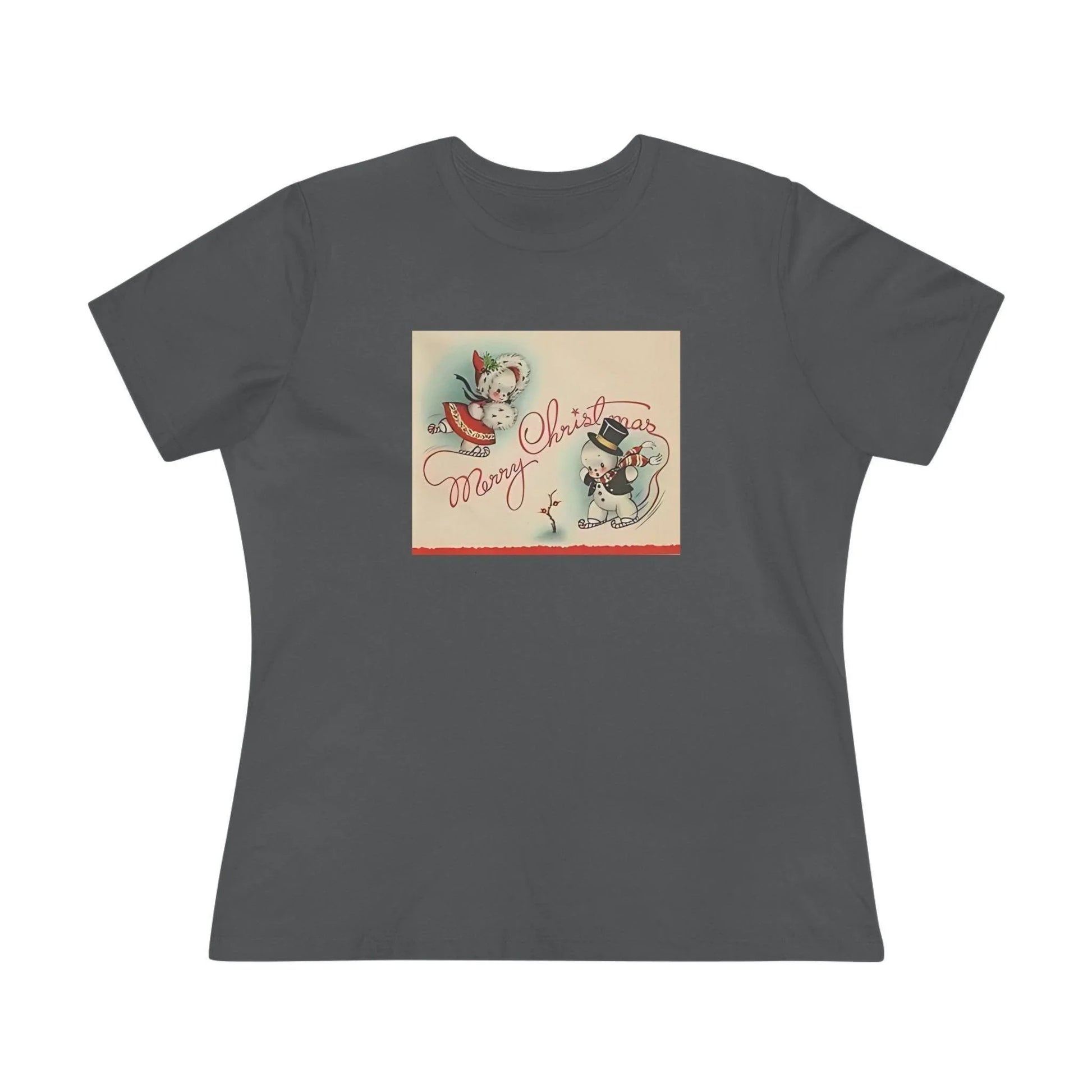 Merry Christmas Skating Snow Couple - Women's Tee - Whippie's