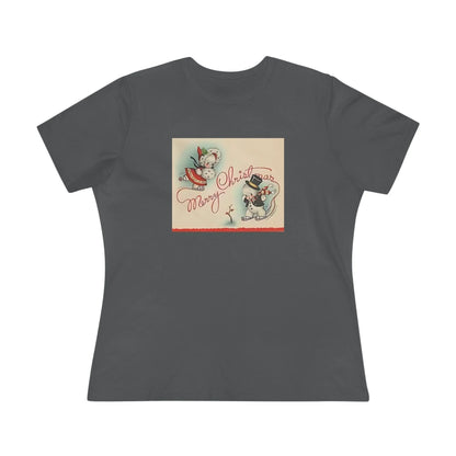 Merry Christmas Skating Snow Couple - Women's Tee - Whippie's